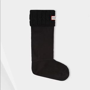 Hunter Boots Knitted Cuff Tall Boot Socks - Black